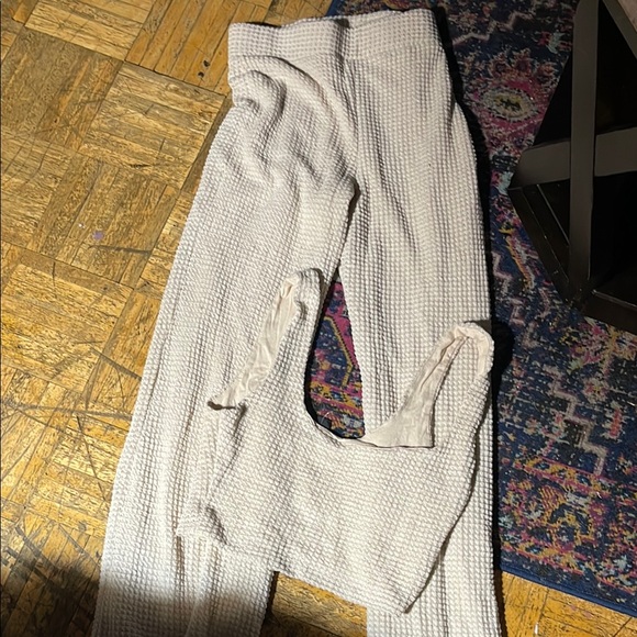 Comfy 2 piece tank and pants Waffled Cream Textured Set ( small) - Picture 2 of 6